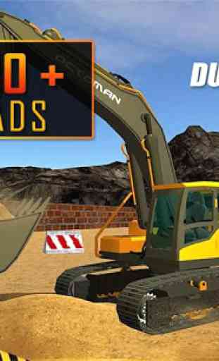 Heavy Excavator Crane Builder-Sand Digger Truck 3D 3