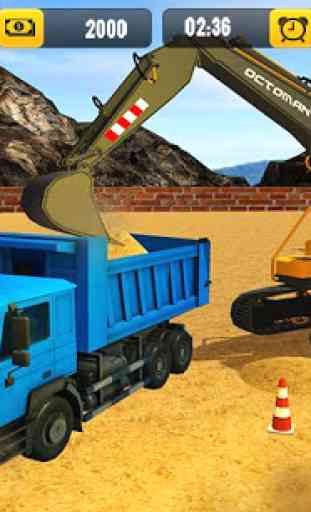 Heavy Excavator Crane Builder-Sand Digger Truck 3D 4