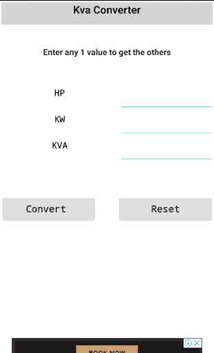 KVA/Hp/Kw  Calculator and Converter 3