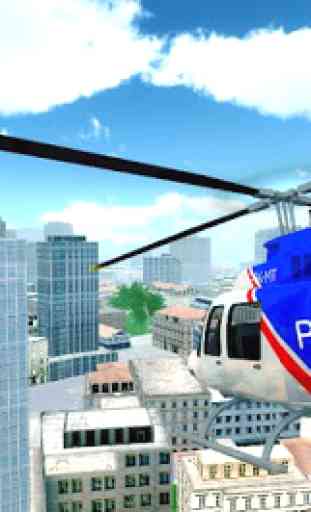 Police Helicopter City Flying 3