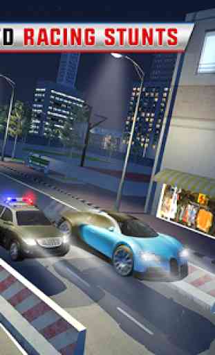 Polícia Noite Carro Escapar 3D 2