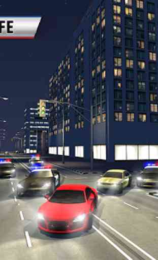 Polícia Noite Carro Escapar 3D 3