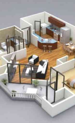Projetos de plano de casa 3D 1