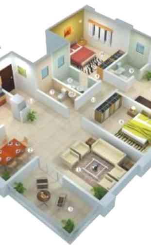 Projetos de plano de casa 3D 3