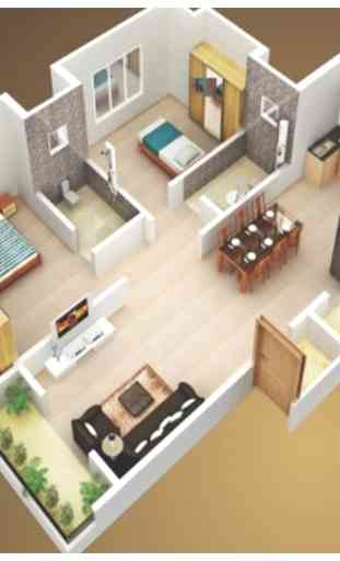 Projetos de plano de casa 3D 4