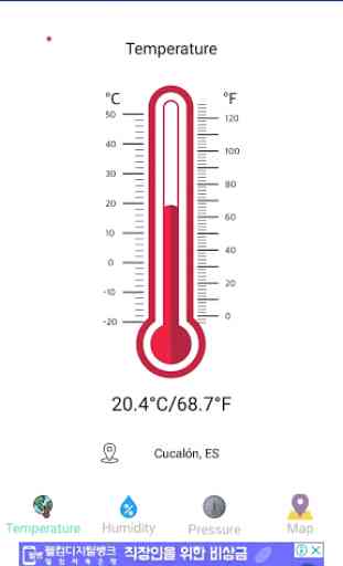 Termômetro -Temperatura, umidade, barômetro, mapa 1