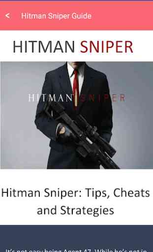 Tips&Guide HITMAN SNIPER 1