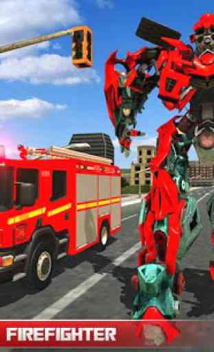 911 caminhão de bombeiro real robot transformation 1