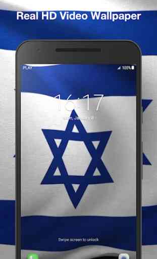 Bandeira de Israel 3D Papel de Parede Animado 3