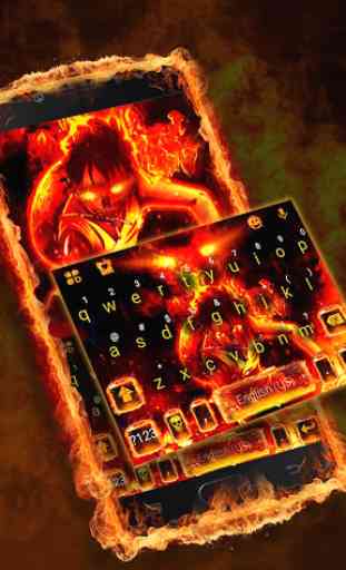 Tema Keyboard Flaming Fire Battle 1