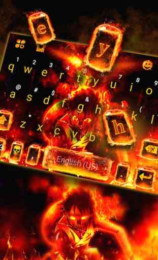 Tema Keyboard Flaming Fire Battle 2