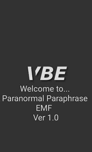 VBE PARANORMAL PARAPHRASE EMF ITC 1