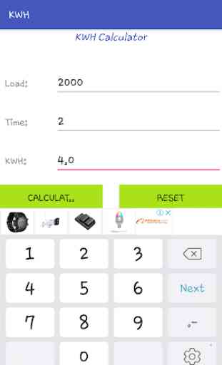 KWH Unit Calculator 2