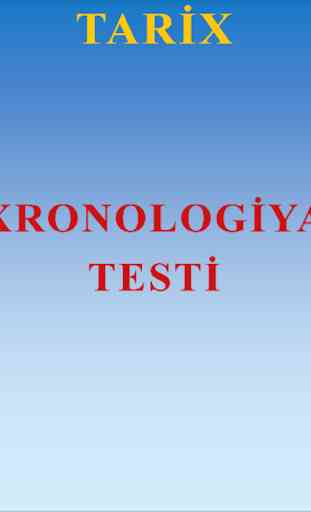 Tarix Xronologiya Testləri 1