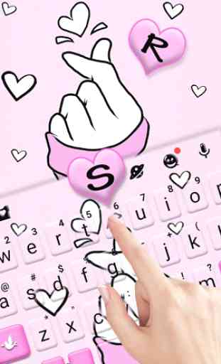 Tema Keyboard Pink Love Heart 2