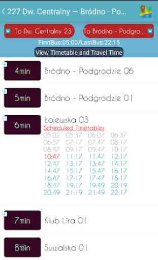 Warsaw ZTM Bus/Train/Tram Timetable 4