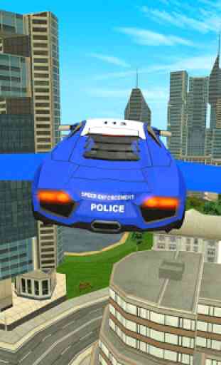 Carros voando da polícia sim futurista 3d 3