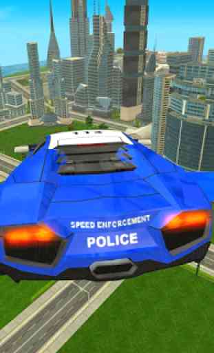 Carros voando da polícia sim futurista 3d 4