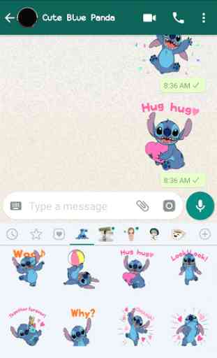 Cute Blue Koala Stitch Stickers for WhatsApp 3