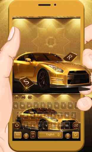 Gold Luxury Car Keyboard Theme 1