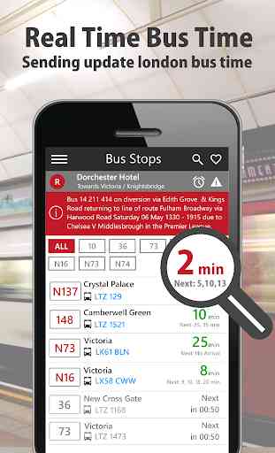 London Bus Time, Tube, Rail, Train, Map, Alert 1