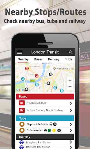 London Bus Time, Tube, Rail, Train, Map, Alert 2