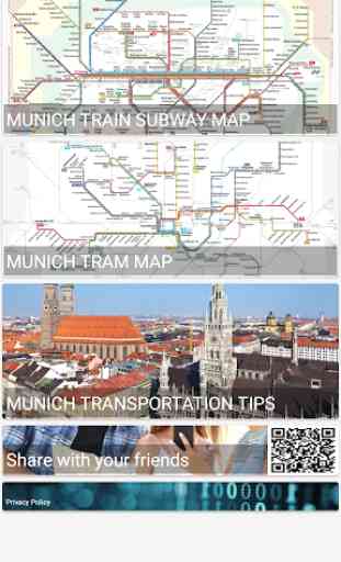 MUNICH TRAIN SUBWAY TRAM MVV MAP 1