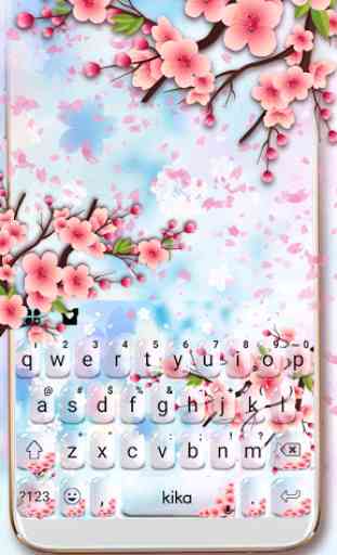 Novo tema de teclado Pink Glass Sakura 1