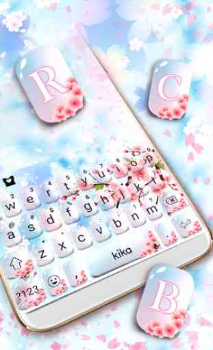 Novo tema de teclado Pink Glass Sakura 2