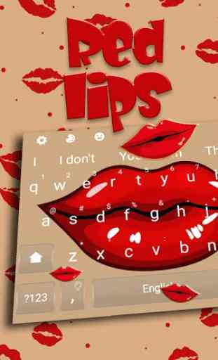 Red Kiss Lips Keyboard Theme 2