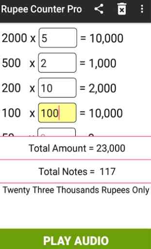 Rupee Counter Pro (Cash Calculator For India) 2