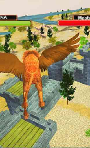 Simulador de Leão Voador Real: Wild Lion City 1