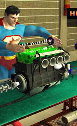 Superheroes Carro Mecânico Simulador Motor Reparar 4