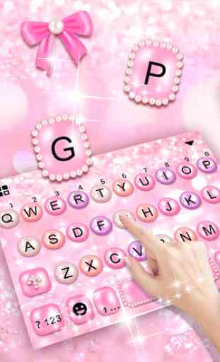 Tema Keyboard Girly Pink Pearl 1