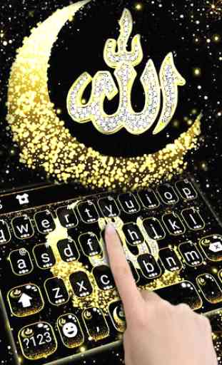 Tema Keyboard Glitter Allah 1