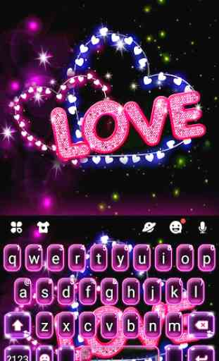 Tema Keyboard Neon Love 1
