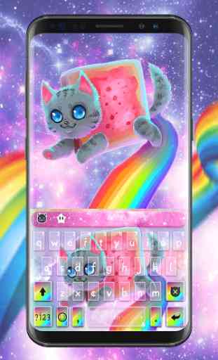 Novo tema de teclado Rainbow Cat 1
