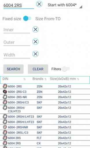 Search Bearings 50 000+ items with description PRO 2