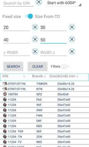 Search Bearings 50 000+ items with description PRO 3