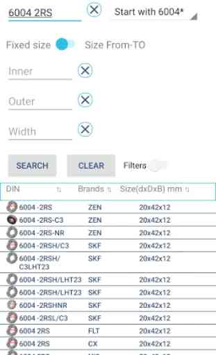 Search Bearings 50000+ items with description LITE 2