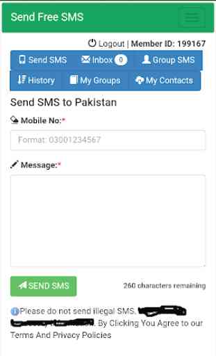 Send Free SMS to Pakistan 3
