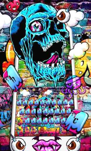 Skull Graffiti Keyboard Theme 1