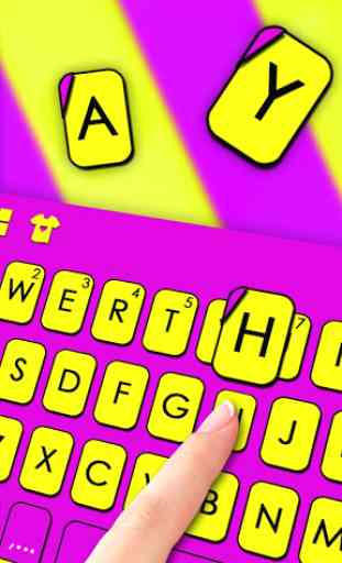 Tema Keyboard Purple Yellow Stripes 2