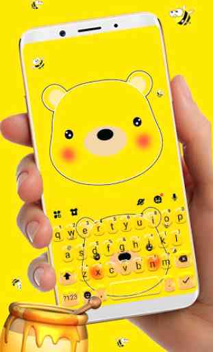 Tema Keyboard Yellow Honey Bear 1