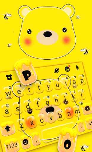 Tema Keyboard Yellow Honey Bear 2