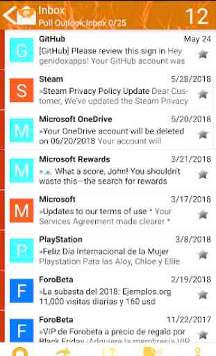 Correio Hotmail e Outlook app para android 3