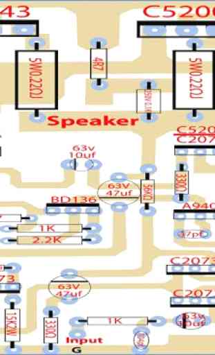 diagrama de placa de circuito amplificador 1