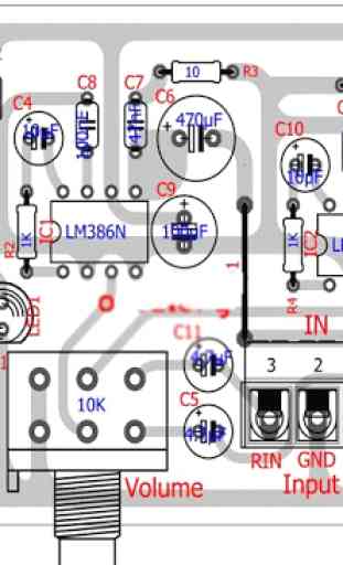 diagrama de placa de circuito amplificador 2