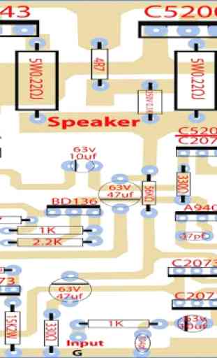 diagrama de placa de circuito amplificador 4