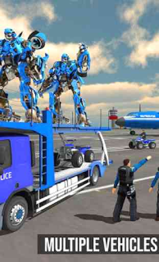 EUA Polícia Quad Bike ATV Robot Car Transporter 3D 2